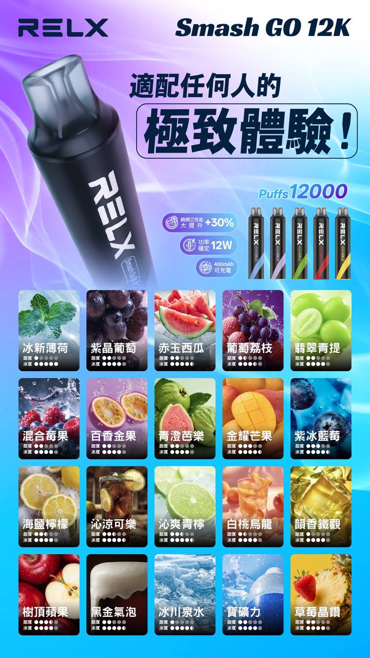 RELX Smash Go 12000 超長續航一次性-D